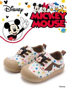 1 Pair Disney Official Collaboration Mickey Mouse Children's Sports Shoes, Suitable For Daily, Holiday, Sports And Outdoor Activities. Comfortable, Fit Foot Shape, Non-Slip, Durable, Breathable. (Boys' Sports Shoes, Boys' Casual Shoes, Children's Sports Shoes, Girls' Sports Shoes, Girls' Casual Shoes) - Brown - View 1