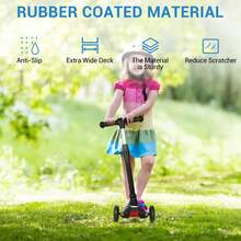 Monopatín 3 Ruedas para Niños 3-8 Años, Mango Ajustable Ruedas Luminosas ABEC-9 - Negro - Ver 7