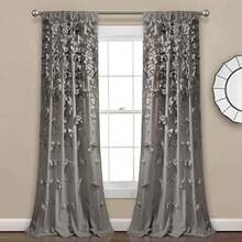 Decor Riley - Cortina Transparente con Volantes y Textura para Ventana de Estar, Comedor, recámara (Individual), 84 Pulgadas de Largo, Color Rubor(Gris 137.2An x 213.4Al cm (1 Paneles)) - Multicolor - Ver 1