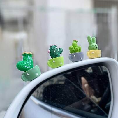 Simulerad kaktusbildekor, dekorativ prydnad för kontorsdator, mikrolandskapsprydnad, dekor för suckulentväxter med mossa