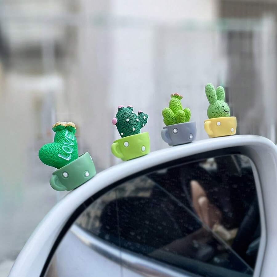 仿真仙人掌汽车装饰，办公电脑外设装饰品，微景观装饰品，苔藓多肉植物装饰 - A - 查看 1