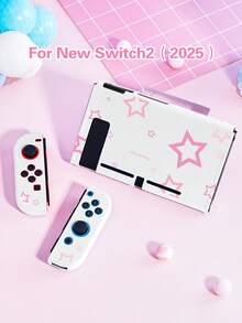 1 pieza Funda protectora con diseño de estrella y letra para Nintendo Switch 2025, Switch OLED, Switch NS, compatible con Switch Lite, gran regalo para el Día de San Valentín - Multicolor - Ver 2