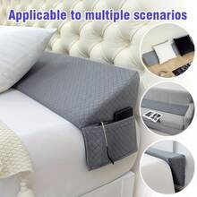 Bed Wedge Pillow - Mattress Gap Filler | 0-7 Inch Headboard Pillow For Sleeping, Comfortable And Soft, And Polyester Wedge Pillow To Elevate For Sleeping, Bed Gap Filling - Gray - View 8