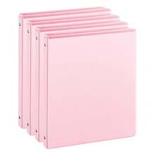 1/2'' 3-Ring-Binder With Pockets, 200 Sheets Capacity, 0.5 Inch Binders Fits 11\ X 8.5\ US Letter Size, Assorted 4 Pastel Colors - Ideal For Schoolsss, Office, And Home Use (0.5'' - Pink) - 0.5吋粉紅色 - 查看 1