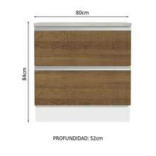 Gabinete Bajo Cocina Madesa Glamy 80cm Blanco/Marrón 12 - Multicolor - Ver 2