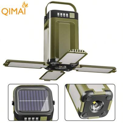 4-Leaf Foldable Solar Camping Light, 6 Camping Light Modes, IPX4 Waterproof, Lightweight, Suitable For Tent, Power Outage, Emergency