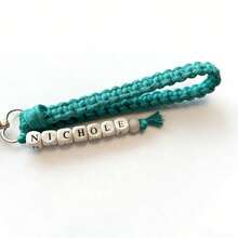 [Custom] 1pc Bohemian Style Personalized Keychain Bracelet, Bridesmaid Gift, Woven Bracelet Keychain, Bridesmaid Gift Box, Valentine's Day Gift