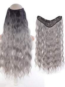 Syntetiska peruker med clips, hårförlängning 24", vågigt hår, 5 clips, hår för hög temperatur, lämplig för kvinnors dagliga bruk och sammankomster - Multifärgad - Visa 10