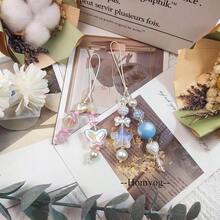 1-4PCS Cute Phone Charms Aesthetic Y2K Cell Phone Charms Strap Strawberry Butterfly Star PhoneCharm Y2K Accessories For Bag Keychain  Camera Pendants Decor - 2x蝴蝶星珠 - 查看 3