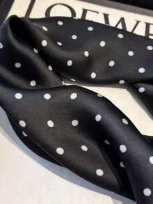 1条仿丝质简约波点佩斯利花纹27.6英寸方形围巾，女士新款方巾，多功能领带，发饰，时尚领巾