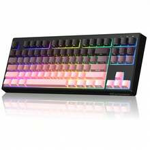ATTACK SHARK ZIYPULANG M87V2 Wireless Keyboard 87 Keys, Tri-Mode Bluetooth 5.0/2.4G USB/Wired Mechanical-Feel Keyboard, PBT Gradient Keycaps, 4000mAh Rechargeable Battery, RGB Backlit, Silent Linear Typing, NKRO, Detachable Cable, For Windows - Multicolor - View 10