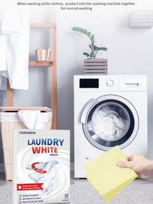 White Clothes Rescue + Nano Bubble Stain-Removal Laundry Sheets 2-In-1 Set | Whitening Whitener Tablets & Concentrated Bubble Wash Sheets - Anti-Yellowing - Multicolor - View 4