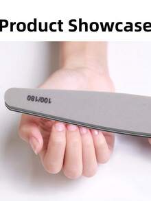 6件套专业海绵指甲锉和抛光块套装，适用于亚克力凝胶指甲和天然指甲，双面砂纸指甲锉和抛光块，可水洗，100/180目 - 灰色 - 查看 4