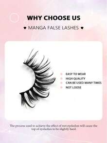 MKHLINA Wet Look Manga Lashes,Handmade Faux Mink Luxury False Eyelashes,Fluffy Wispy And Soft Fake Lashes Reusable,Makeup Extensions For Beginners-Friendly Strip Lashes - Black - View 13