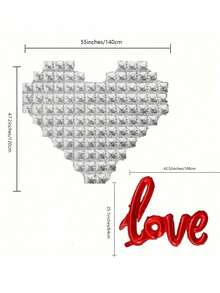 1 个 42 英寸爱心形铝箔气球，适用于婚礼、求婚、情人节派对装饰、返校情人节