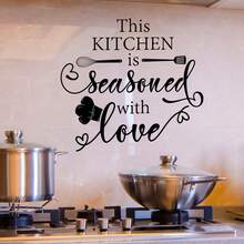 1pc  Sheet Of English Inspirational Slogan Tableware Kitchen Stickers, Kitchen Decoration Stickers - màu đen - Xem 5