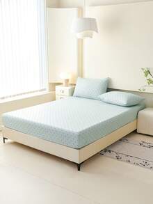 1 chiếc ga phủ giường họa tiết chấm bi xanh nhạt, tấm bảo vệ nệm kiểu dáng dễ thương dành cho bé gái, ga phủ nệm ngày Valentine, ga trải giường vừa vặn, mềm mại và thoáng khí, phù hợp với nhiều kích cỡ giường - đơn, đôi, cỡ Queen, cỡ King, thiết kế túi sâu cho độ sâu lên đến 11,8 inch. - Màu xanh nhạt - Xem 4