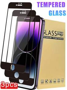 3 Packs - Full Coverage HD Full Adhesive 2.5D 9H High Hardness Tempered Glass Screen Protector, Excellent Value For Money, Compatible With 17 Pro Max/17 Pro/16E/16/16 Plus/16 Pro/16 Pro Max, 15/15 Plus/15 Pro/15 Pro Max, 14/14 Plus/14 Pro/14 Pro Max, 13/13 Mini/13 Pro/13 Pro Max, 12/12 Mini/12 Pro/12 Pro Max, 11/11 Pro/11 Pro Max, X/XS/XS Max, 8/8 Plus/7/7 Plus Series. Features Include Drop Protection, Scratch Resistance, Smooth Touch, And Fingerprint Resistance. Suitable For Use With Phone Cases - Clear - View 37