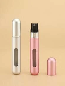 1/5ml Refillable Mini Perfume Spray Bottle, Reusable Portable Empty Liquid Container, Multi-Color Travel Essential. Ideal For Valentine's Day Gift, Travel, Beach, Fall Decor, School Storage & Back To School Supplies - Silver - View 10