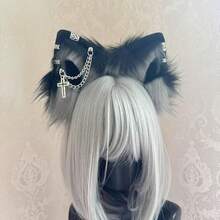 Handmade Wolf Fox Cat Ears Animal Headband Clip Cosplay Cute Head Accessories Punk Gothic For Halloween WZED-ALL-C - SiCrossGyBl34 - 查看 5