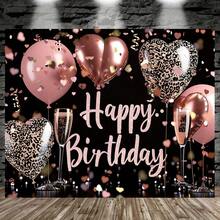 Banner phẳng 2D 1. Phông nền Chúc mừng sinh nhật màu vàng hồng, phù hợp cho tiệc sinh nhật nữ, bóng bay hình trái tim in họa tiết da báo, trang trí kim tuyến màu vàng hồng sâm panh, phông nền chụp ảnh, trang trí trong nhà/ngoài trời. - Nhiều màu - Xem 5