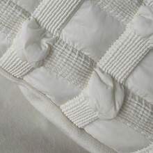 1pc European Style Pillow Cover Decoration Farmhouse Cushion Cover Bohemian Style, Square Cushion Cover Three-Dimensional Grid Decoration, Suitable For Living Room Sofa Bed Bedroom Car, Home Decoration - Beige - View 6