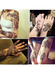 14pcs Glow-In-The-Dark Temporary Tattoo Stickers - Vibrant Body Art Painting - Multicolor - View 6