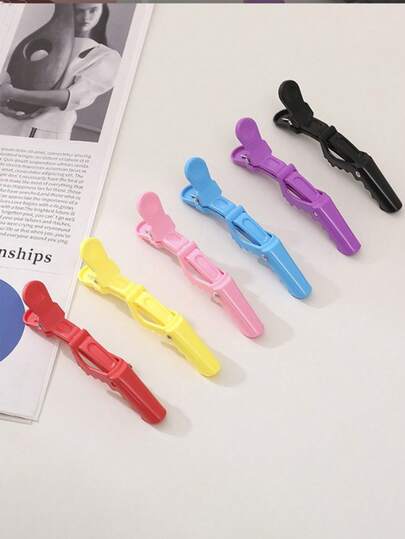 1 Pinza profesional de cocodrilo, pinza para el cabello antideslizante, herramienta de belleza facial para corte y teñido del cabello, apta para uso doméstico y diseño de peinados DIY, pinza para el cabello de colores caramelo popular para mujeres, pinza de cocodrilo, accesorio para el cabello con clip de pico de pato de plástico retro, regalo festivo para mujeres y niñas