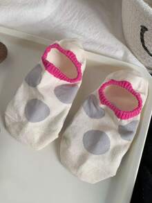 5双装女士撞色波点短袜，时尚透气，适合春夏穿着