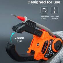 CM02 Digital Clamp Meter Multimeter 600A/1000A Ammeter Voltage TesterClamp Meter Multimeter Direct/Alternating Voltage Current 6000 Counts Ammeter Voltmeter NCV Resistance Capacitor Tool Electrician