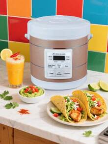 12V/24V迷你车载电饭煲，1.6L车载卡车电动汤粥机，食物蒸笼，保温器，快速加热便当盒 - 金色 - 查看 13