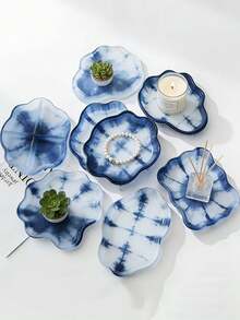 5pcs Resin Epoxy Silicone Mold, Geometric Leaf Shape Coasters & Jewelry Trays DIY - White - View 5