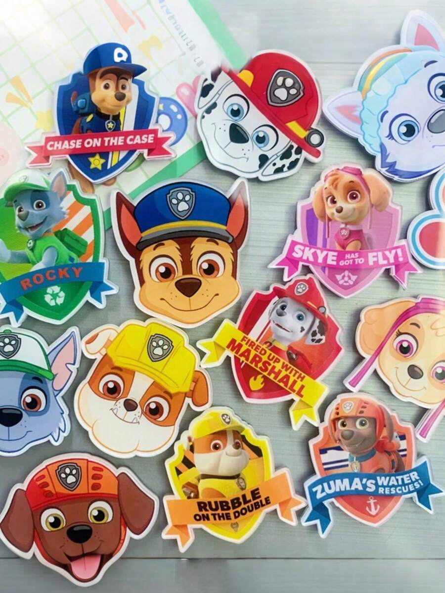 Paw Patrol 7/8pcs Set Paw Patrol Cartoon Cute Refrigerator Magnets, Soft Magnetic Stickers, Creative Whiteboard/Blackboard Magnets, Including Chase, Skye, Rubble And Other Characters, Suitable As Birthday, Holiday, Christmas Gifts, Christmas Stockings, Gift Bag Fillers - Multicolor - View 1
