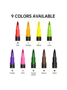 9-Color Food Coloring Pens, Double-Ended Design With Thick And Thin Tips, Suitable For Cookie Decorating, Fondant, Icing, Painting, Baking, And More - Multicolor - View 5