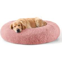 Dog & Cat Bed For Indoor Cats, 20in Calming Donut Bed For Puppy And Kitten, Washable Round Fluffy Pet Bed For Small Medium Dogs And Cats - 粉紅色的 - 查看 6
