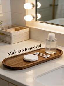 Oval Wooden Tray, Bathroom Storage, Living Room Decor, Kitchen Organization, Kitchen Decor, Bathroom, Wooden Tray, It Can Hold Perfumes, Candles, Soaps, Jewelry And More, Ideal Gift For Ramadan, Valentine's Day And New Year - Brown - View 5