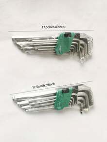 9pcs/Set Flat Head & Ball Head Hex Wrench Set, Hex Screwdriver, Hexagon Wrench Tool Combination - Multicolor - View 3