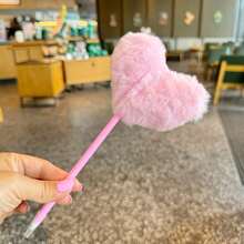 4/2pcs/1pc Heart & Rainbow Ballpoint Pens, Fluffy Pens, Suitable For Valentine's Day Gifts, Cute Gift Pens, Writing, Back To School, Gifts, Plush Ball Pens - Multicolor - View 2