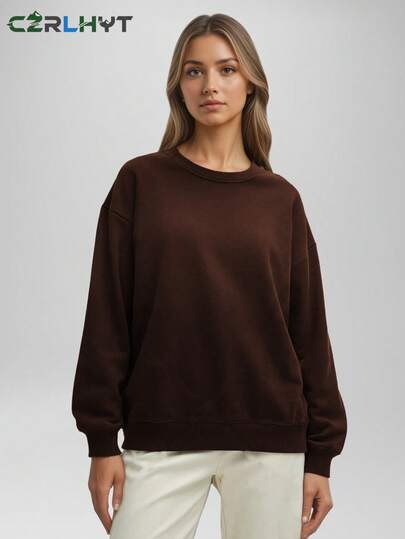 CZRLHYT Queen Fleece Sherpa Lined Sweatshirts For Women 2025 Fall Fashion Winter Crewneck Pullover Hoodies Outfits Clothes