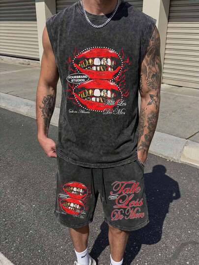 Zhuo Tianxi - Vintage Washed Dark Color Men's Tank Top