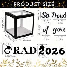 2026届毕业派对装饰 - 4个黑色气球盒，印有“GRAD 2026 So Proud Of You”字样，纸质气球花环，无需用电，不含羽毛，毕业典礼用品 - 彩色 - 查看 6