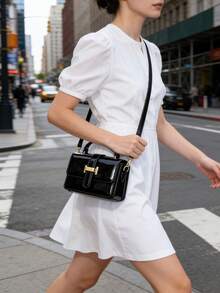 Elegant Crocodile Embossed Casual Versatile Shoulder Tote Handbag