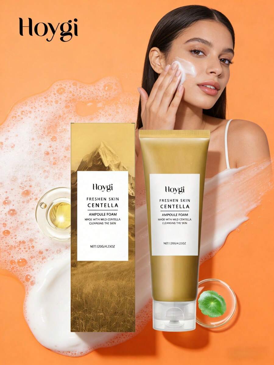 Hoygi Centella Foam Cleanser - Deep Penetration Cleaning Pores Remove Excess Oil & Dirt Improve Skin Texture Smooth Delicate Reduce Tension Feeling Relieve Discomfort Gently Facial Cleanser (120g) - Centella - 查看 1