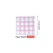 Pink & White Striped Disposable Plates, Napkins, Cups - 25 Guest Party Supplies Set, Disposable Paper Plates Suitable For Birthday, Wedding, Theme Party, Family Picnic - Multicolor - View 6