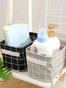 Portable Desktop Storage Box, Multi-Functional Organizer Basket, Durable Fabric Storage Bag With Handle, Suitable For Dorm, Home, Kitchen, Bedroom, Bathroom, Storage Box, Storage Container, Organizer Bag, Home Goods, Travel Essential, Room Decor, Home Decor - Multicolor - View 8