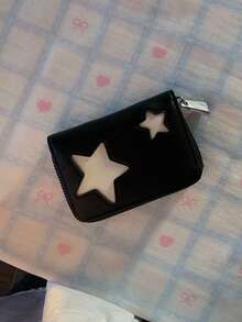 Korean Style Star Card Holder, Minimalist Fashion Portable Multi-Functional Travel Document Purse. - màu đen - Xem 8