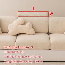1件装毛绒提花防滑沙发坐垫套，柔软亲肤，防宠物抓挠，弹性沙发套，适用于L型组合沙发和1/2/3/4人座沙发（单独出售），四季皆宜。 - 米色 - 查看 12
