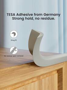 2m Super Soft Gray Silicone Edge Guard - High Quality Self-Adhesive Protective Device, Suitable For Baby Safety, Table And Wall Protection - Grey - View 1