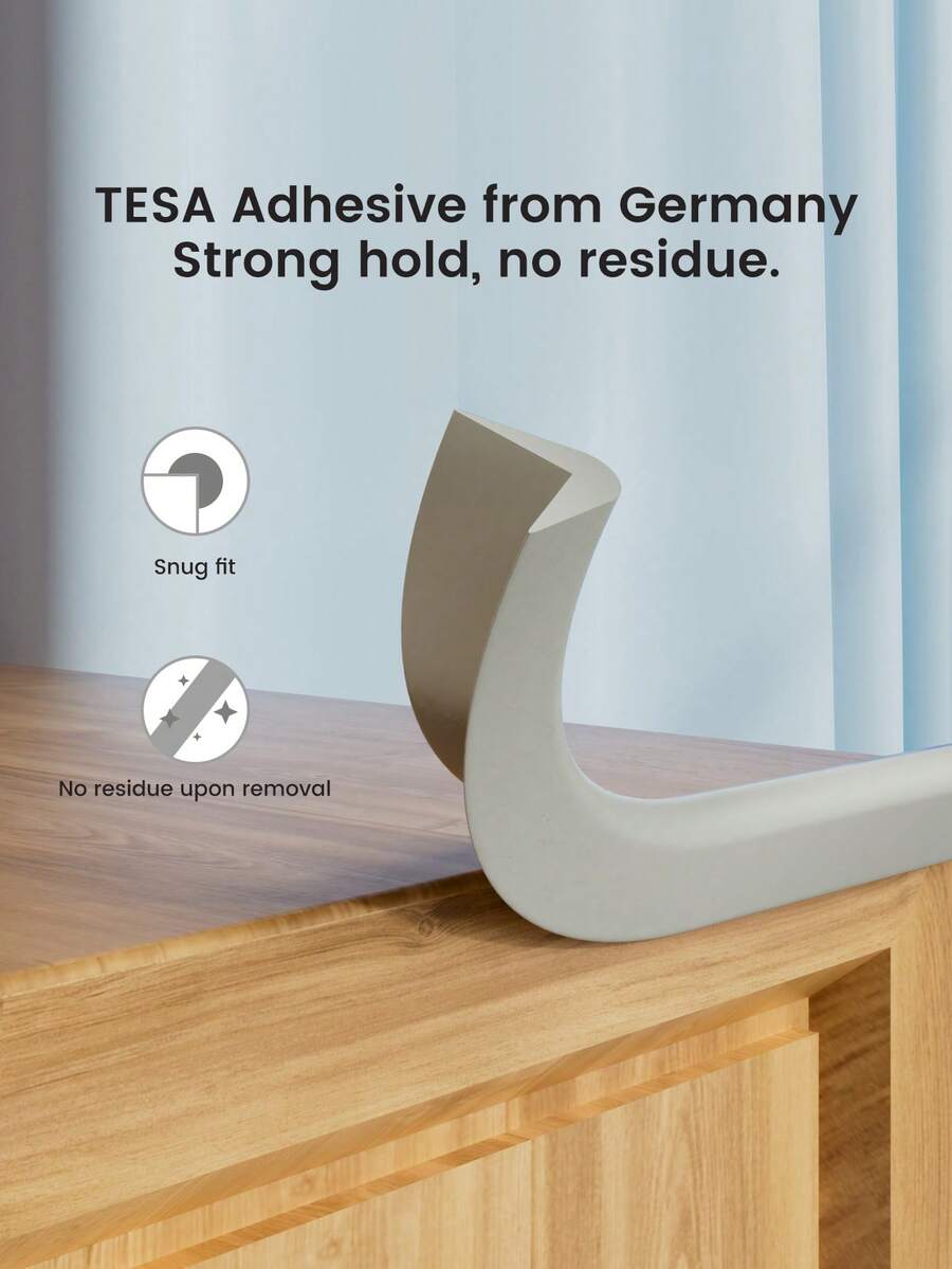 2m Super Soft Gray Silicone Edge Guard - High Quality Self-Adhesive Protective Device, Suitable For Baby Safety, Table And Wall Protection - Grey - View 1