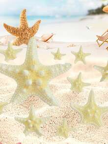 Ten Natural Five- Starfish Shells, Sold In Bulk. Suitable For DIY Crafts For Aquariums, Christmas, And Other Occasions, As Well As Nautical-Themed Beach Parties And Home Wedding Decorations. Available In Two Sizes. - Multicolor - View 5